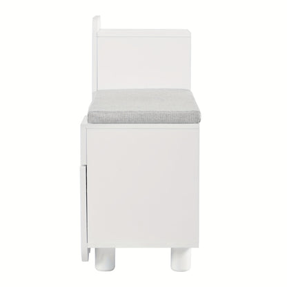 Modern 3-Door White Metal Shoe Cabinet with Drawers & Seat - Space-Saving Entryway Storage, 3.2+ Cubic Feet Capacity, 68.58cm Height - Stylish Bench for Hallways, Entrances & Closets, Shoe Storage Cabinet, Contemporary Furnit