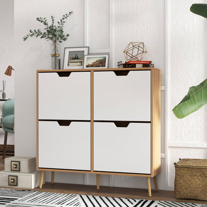 Schoenenkast – Schoenenrek – Schoenenopberger – Schoenenmeubel – Schoenentoren – 16 Paar Schoenen – Verstelbare Legplanken – Natuurlijk Hout – Smal Hoog Model