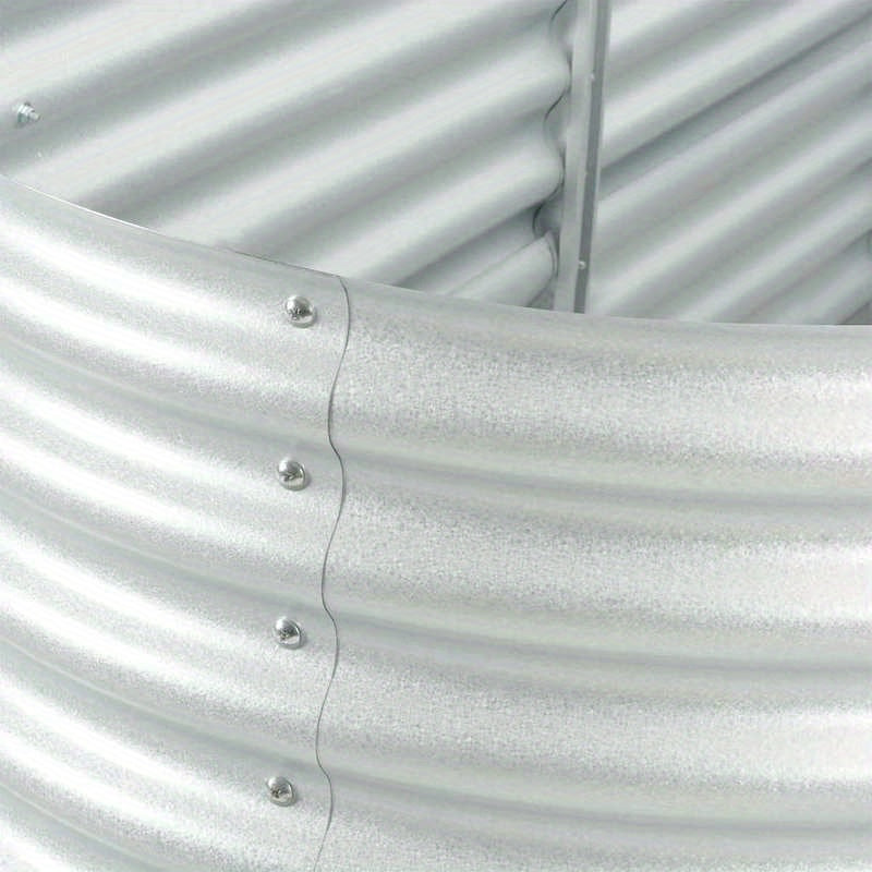 Plantenbak – Bloembak – Tuinbak – Geïntegreerde Tuinbak – Verhoogd Plantenbed – Verzinkt Staal – 320x80x81 cm – Zilver Argento
