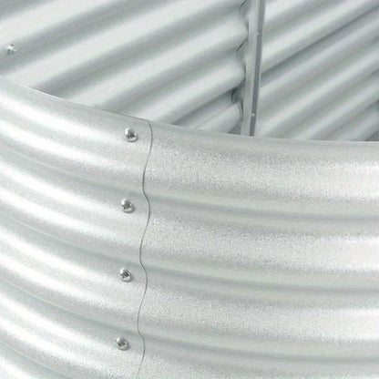 Plantenbak – Bloembak – Tuinbak – Geïntegreerde Tuinbak – Verhoogd Plantenbed – Verzinkt Staal – 320x80x81 cm – Zilver Argento