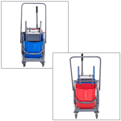 Schoonmaakwagen – Schoonmaaktrolley – Reinigingswagen – Dweilwagen – Systeemwagen – 25L Capaciteit – Ingebouwde Wringersysteem – Compact 73×45×92 cm