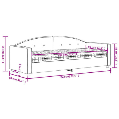 Slaapbank – Sofa Bed – Bedbank – Futon – Loveseat – Velvet Bekleding – 80x200 cm – Hardhouten Frame