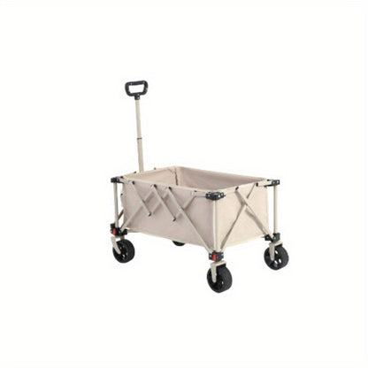 Vouwkar – Opvouwbare Kar – Transportkar – Bolderkar – Trolley – Stevig Stalen Frame – All-Terrain Wielen – Beige Variant