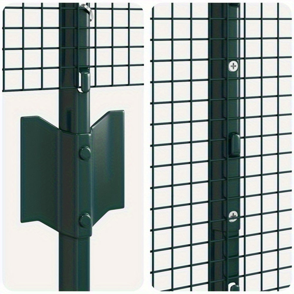 Tuinomheining – Tuinafscheiding – Tuinafsluiting – Borderafscheiding – Groen – Gegalvaniseerd Staal – 2 Sets van 1 Meter – 25 cm Hoogte