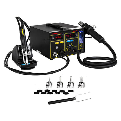 Soldeerstation – Soldeerbout – Hot Air Station – Soldering Tool – Digitaal – Instelbare Temperatuur 100-480°C – 75W Soldeerbout & 550W Hete Lucht