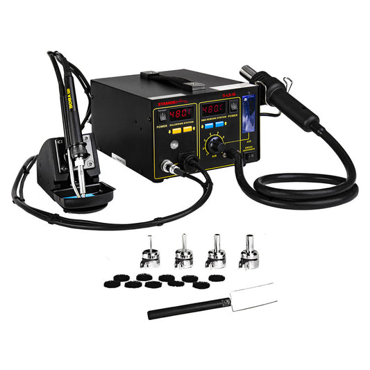 Soldeerstation – Soldeerbout – Hot Air Station – Soldering Tool – Digitaal – Instelbare Temperatuur 100-480°C – 75W Soldeerbout & 550W Hete Lucht