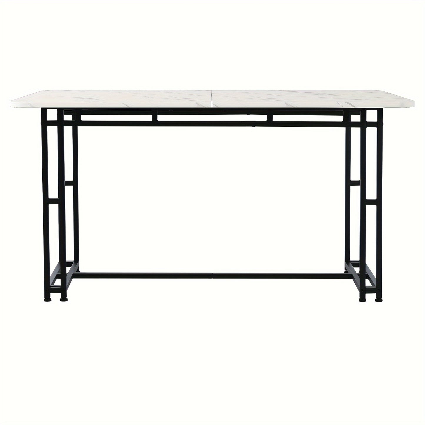 Eettafelset – Eettafel Met Stoelen – Dinerset – Tafel Met 4 Stoelen – Zwart Bamboe – 120x70 cm – Duurzaam Bamboe Tafelblad – Stevige Zwarte Metalen Pooten