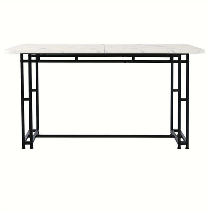 Eettafelset – Eettafel Met Stoelen – Dinerset – Tafel Met 4 Stoelen – Zwart Bamboe – 120x70 cm – Duurzaam Bamboe Tafelblad – Stevige Zwarte Metalen Pooten