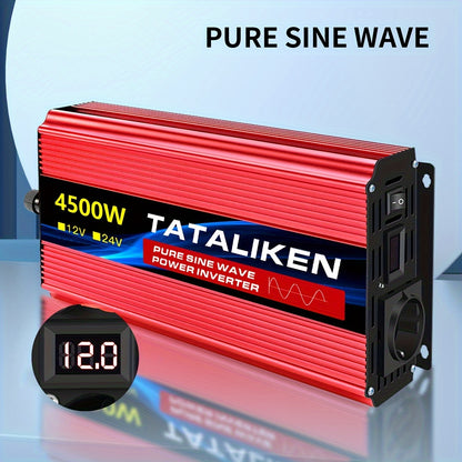 Omvormer – Spanningsomvormer – Inverter – Stroomomvormer – 12V Naar 220V – Zuivere Sinusgolf – 4500W Vermogen – Veiligheidsbeveiliging