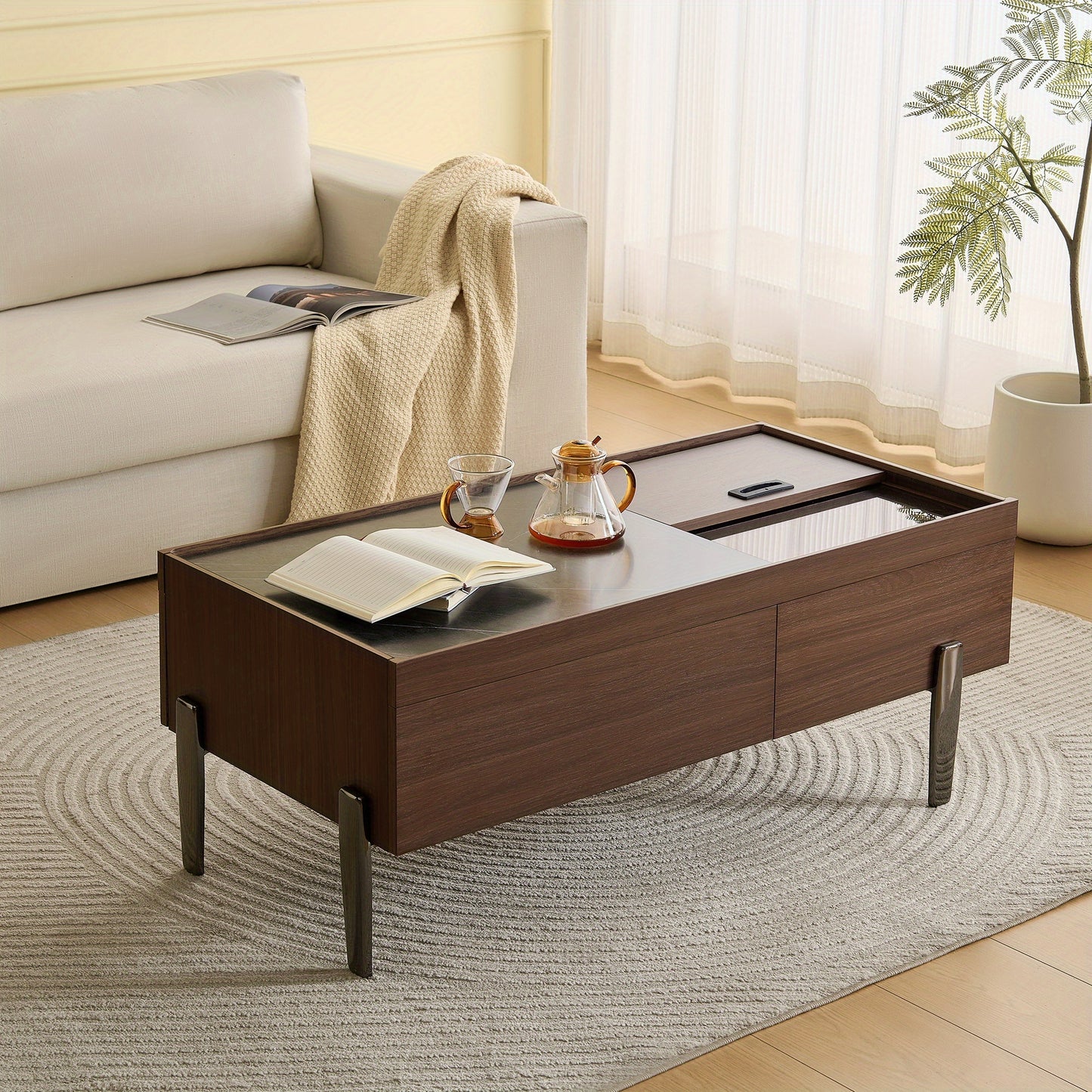 Ronde Marmeren Eettafel – Ronde Tafel – Marmeren Tafel – Eettafel Marmer – Design Eettafel – Wit Marmeren Blad – Gouden Metalen Onderstel – Diameter 100 cm – Stevig & Duurzaam