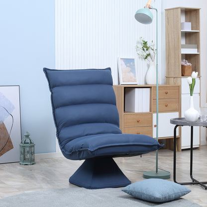 Zitzakstoel – Zitzak – Zitzakstoel – Vloerstoel – Lazy Chair – Verstelbare Rugleuning – 360° Draaibaar – Microfiber Bekleding – Stevig Metalen Frame – Blauw