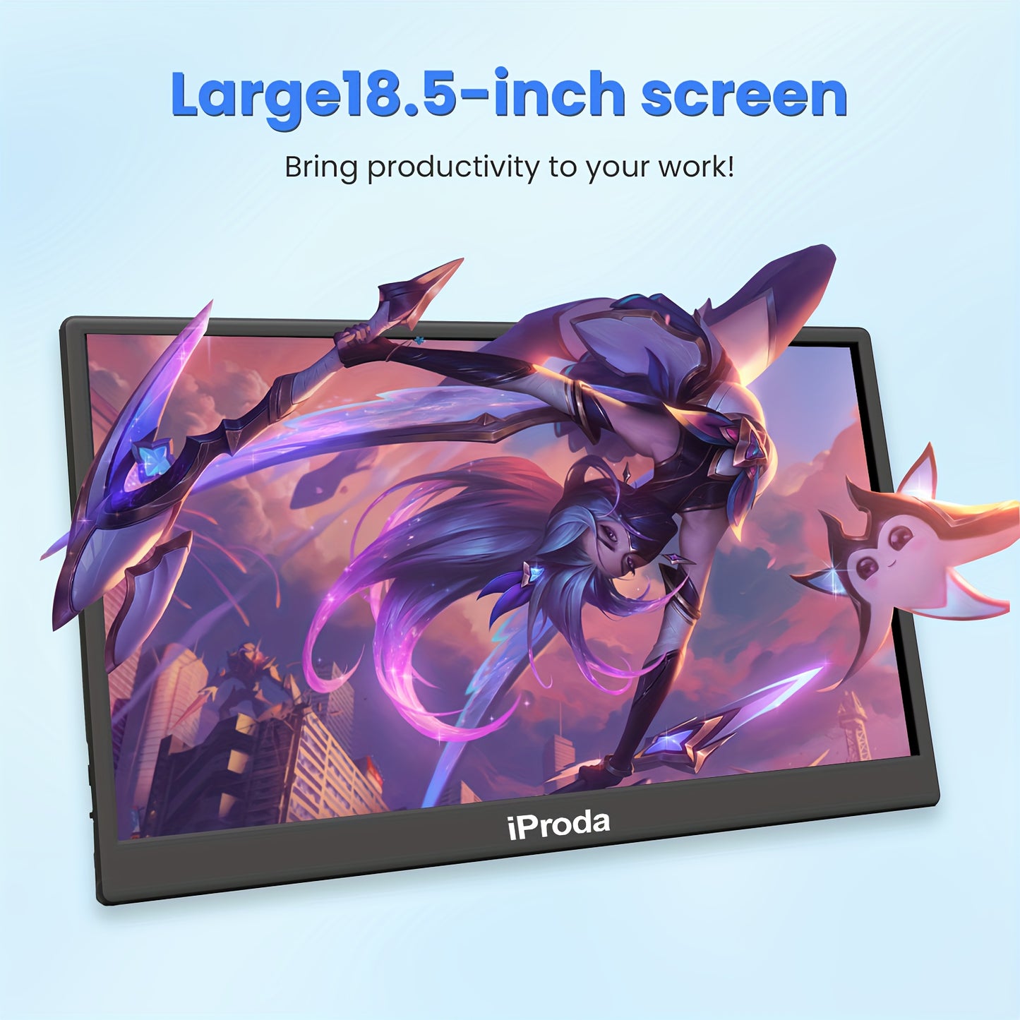 Draagbare Gaming Monitor – Portable Scherm – Extern Display – Mobiele Monitor – Tweede Scherm – 18,5 Inch – Full HD 1080p – 120Hz Verversingssnelheid
