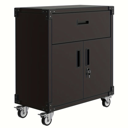 Werkplaatskast – Opbergkast – Gereedschapskast – Magazijnkast – Metalen Kast – 80x41x90 cm – Verstelbare Legplanken – 2 Afsluitbare Deuren