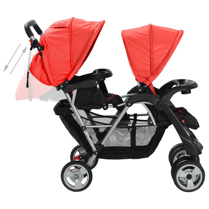 Kinderwagen – Buggy – Wandelwagen – Combi Wagen – Dubbele Kinderwagen – Stevig Stalen Frame – Inklapbaar Met Zonnedak