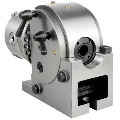 Deelkop Draaibank – Verdeelkop CNC – Indexeerkop Freesmachine – 3-Klauws Klauwplaat – 4 Inch Chuck – Verstelbare Hoek – HT200 Gietijzer Stabiel