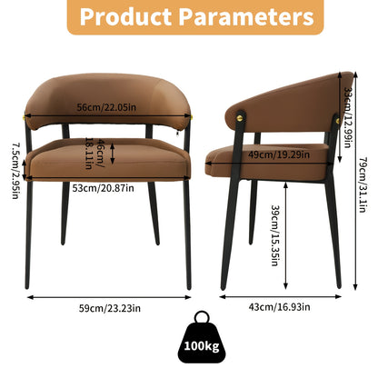 Eetkamerstoelen – Stoelen – Dining Chairs – Keukenstoelen – Zitmeubilair – Set Van 2 – Microfiber Bekleding – Ergonomisch Design – Bruin Zwart