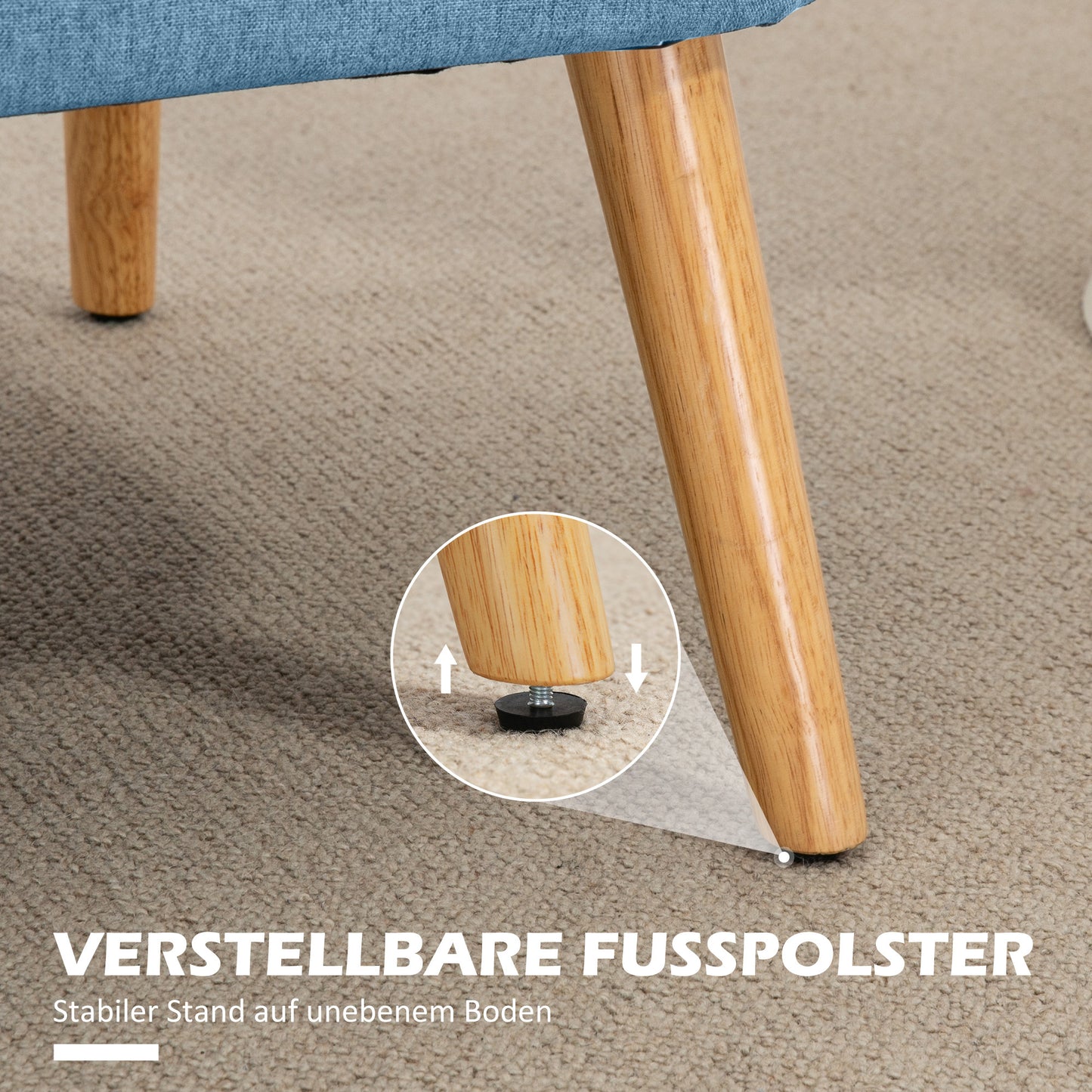 2-Zitsbank – Loveseat – Sofa – Tweezits – Bankstel – Blauw – Compact Retro Design – Onderhoudsvriendelijke Bekleding