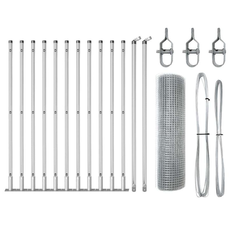 Solid Fence with post Silvery 0.6 x 25m steel,  Durable Barrier, Heavyduty Build, Decorative Barrier, Steel Gate, Homeowners