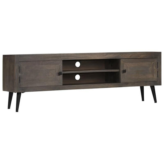 Modern Solid Wood Mango TV Stand with 2-Drawer Storage & Open Shelf - Heavy-Duty Floor-Standing Media Console, 68.58cm+ Height, 3.2 Cu Ft Capacity, Minimalist Entertainment Center for Living Room, Bedroom, Home Office - Sturdy Construction, Ample Storage