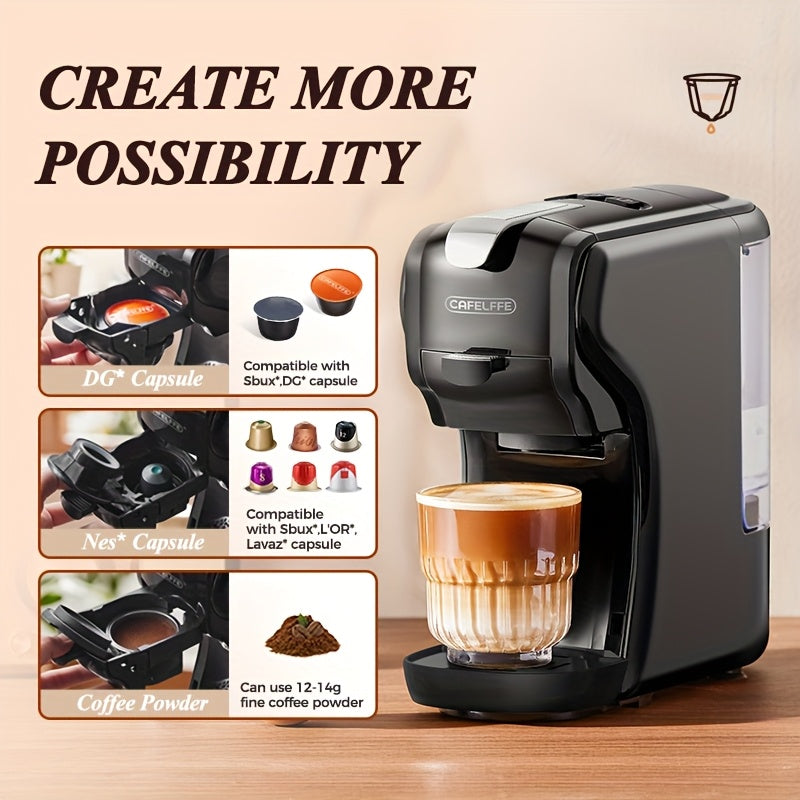 1pc Cafelffe Capsule Coffee Machine - Espresso Machine DG* Cappuccino Nes* Capsule Coffee Machine Coffee-Themed Gift Choice For Lovers/Father/Mother 19 Bar Hot/Cold Dual-Use High-Efficiency Extraction System Cappuccino Machin