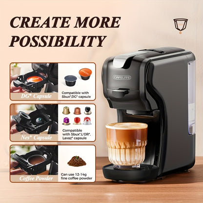 1pc Cafelffe Capsule Coffee Machine - Espresso Machine DG* Cappuccino Nes* Capsule Coffee Machine Coffee-Themed Gift Choice For Lovers/Father/Mother 19 Bar Hot/Cold Dual-Use High-Efficiency Extraction System Cappuccino Machin