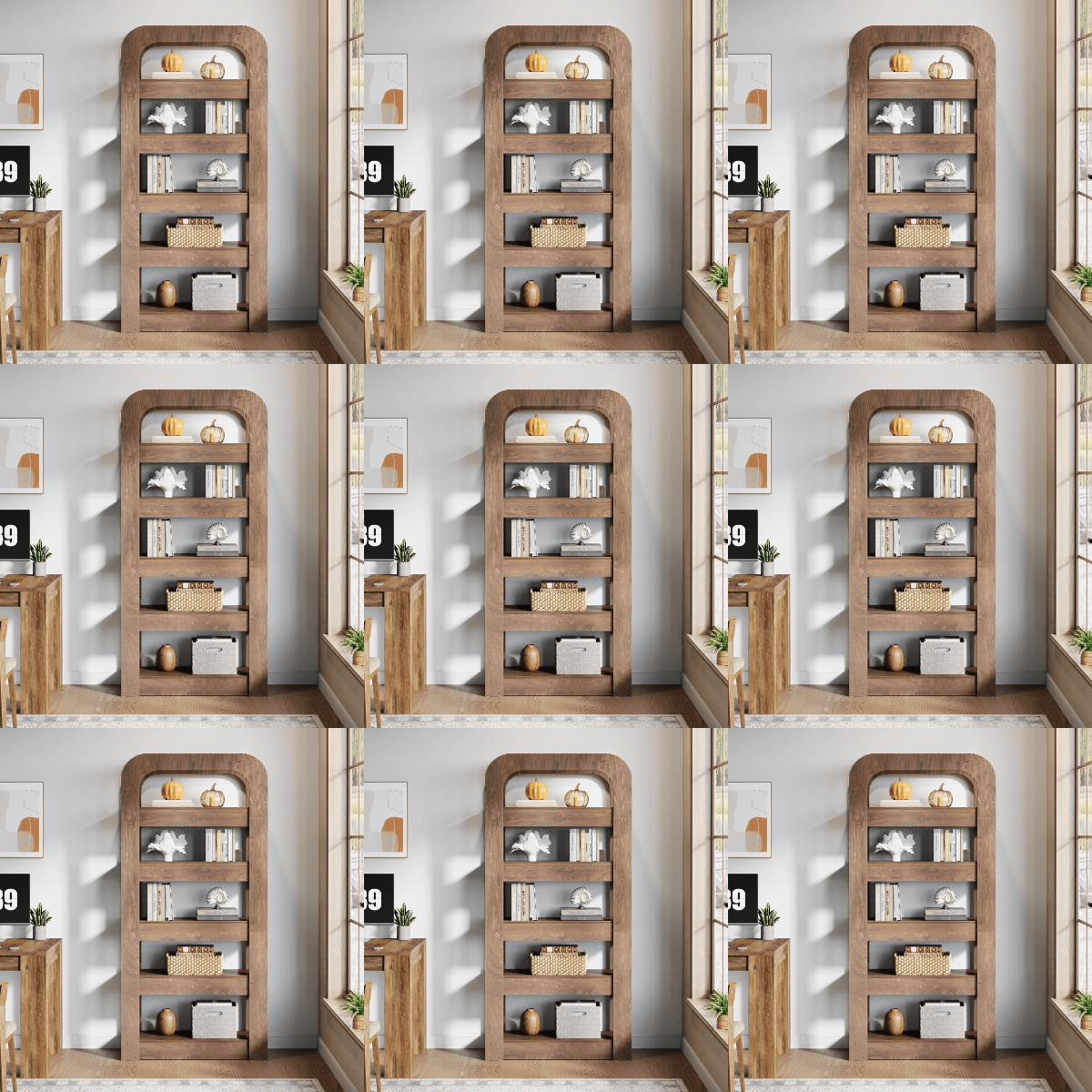 Boekenkast – Boekplank – Boekenrek – Open Kast – Smalle Boekenkast – Industrieel Design – 70,9 Inch Hoog – 5-Lagen Opbergruimte