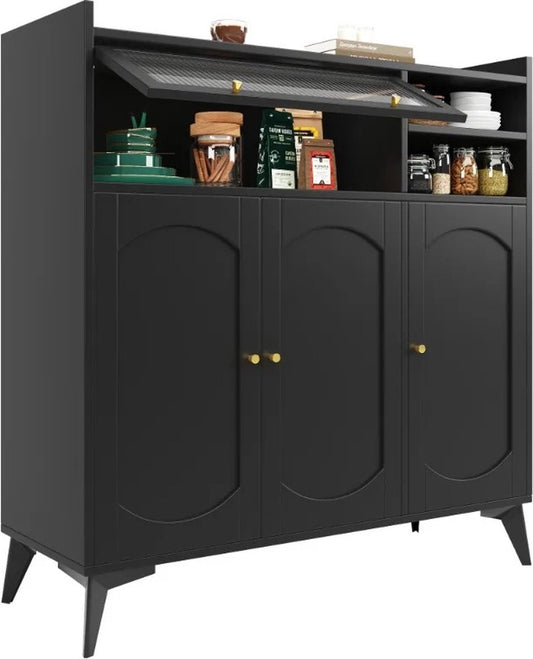 Huishoudelijke Eetkast & Keukenkast | Wandplank voor Woonkameropslag, Compact Ontwerp 120x39.8x118.5 cm