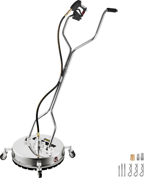 Hogedrukreiniger - Hogedrukreiniger Stoom - Terrasreiniger - met 2 Zeer Efficiënte Mondstukken - Maximaal Watertemperatuur 140 °F/60 °C - 51 cm - 304 Roestvrij Staal - Zilver