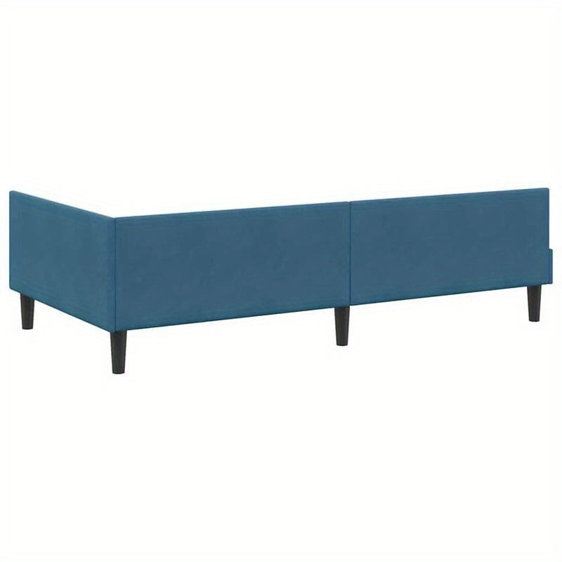 Slaapbank – Bedbank – Bankbed – Slaapcouch – Hoekbank – Blauw-Turquoise – L-Vorm – Compact Design – 100x200 cm – Stevig Houten Frame – Gemakkelijk Om te Bouwen