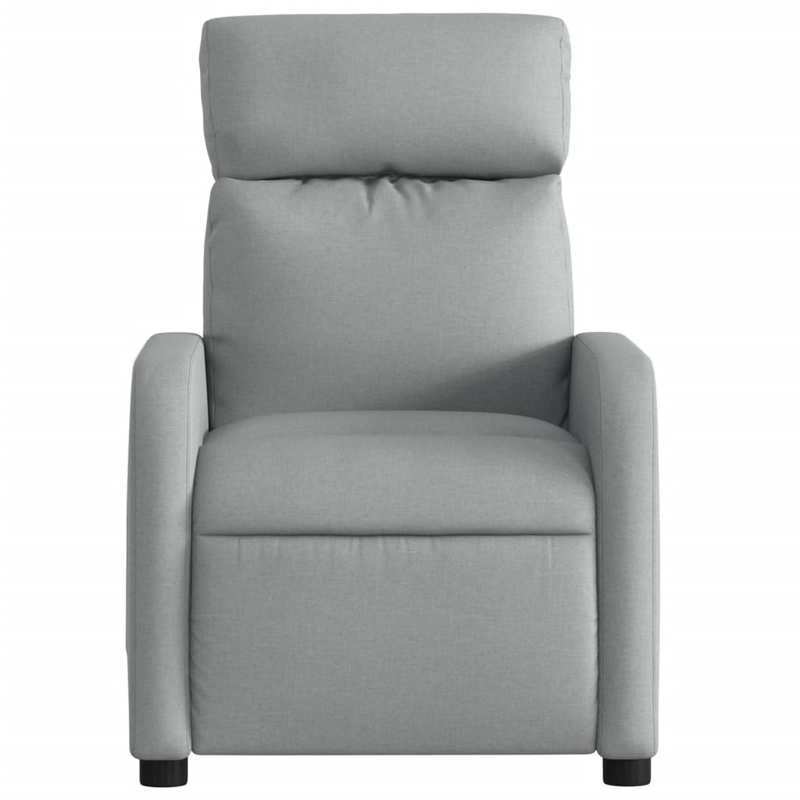 Loungebank – Fauteuil – Lounge Stoel – Relaxstoel – Zitzak – Lichtgrijs – Stevig MDF Frame – Handmatig Verstelbare Rugleuning
