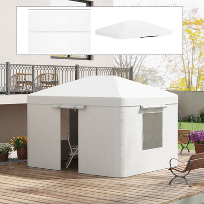 Waterdichte Vervangingsset Tuinpaviljoen – Overkapping Zeil – Dakzeil – Zijwanden – Bescherming – Waterdicht – Weerbestendig – Wit – Duurzaam – 2 Zijwanden inbegrepen