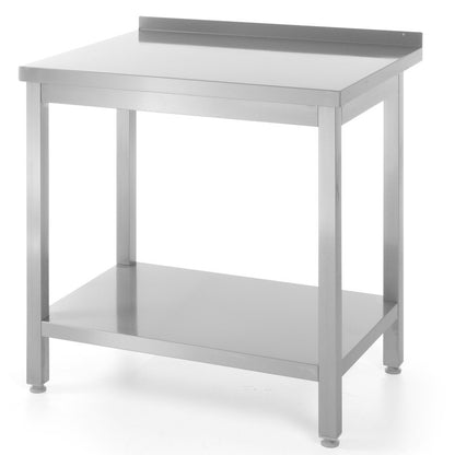 Wandmontage Werktafel – Keukentafel – Werkbank – Werkblad – RVS Tafel – Roestvrij Staal – Extra Opbergruimte – 80x60 cm – Verstelbare Poten