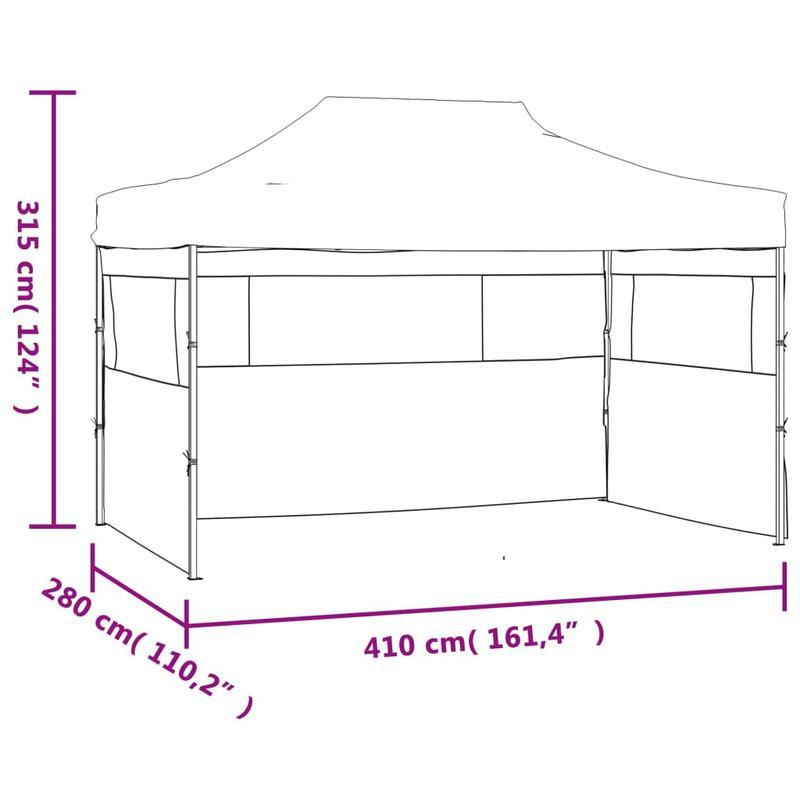 Tuinpergola – Patio Overkapping – Tuinkamer – Buitenlounge – Partytent – Anthraciet – Stevig Staalframe – 4x3 Meter