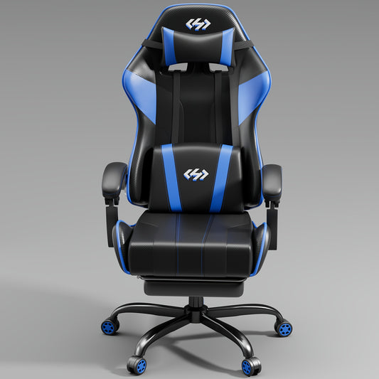 Gamingstoel – Gamestoel – Bureaustoel – Gaming Chair – Game Stoel – Verstelbare Hoogte – Met Voetensteun en Ergonomisch Memory Foam