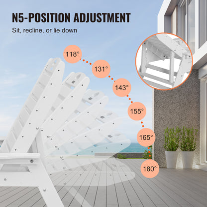 Ligstoel – Chaise Lounge – Tuinstoel – Ligbed – Loungestoel – Weerbestendig HDPE – 6 Instelbare Standen & 181 kg Draagvermogen