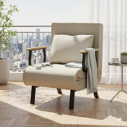 Slaapstoel – Slaapfauteuil – Vouwstoel – Zetelbed – Stoelbed – Matcha Groen – 5-Standen Verstelbare Rugleuning – Traagschuim Comfort