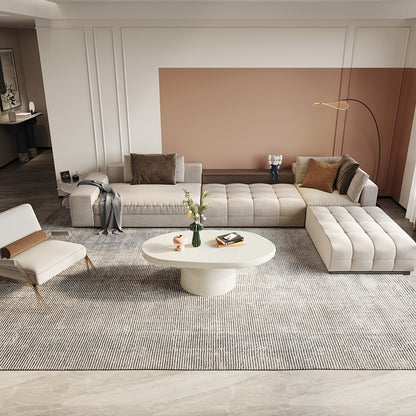 Ovale Salontafel – Moderne Tafel – Coffee Table – Woonkamermeubel – Bijzettafel – Milky White Afwerking – Ruimtebesparend Ontwerp – Duurzaam Hardhout