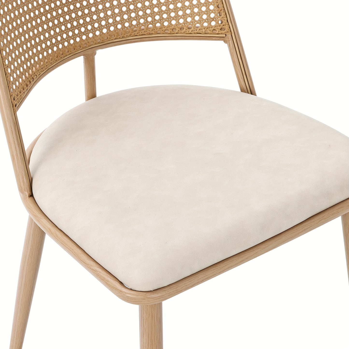 Eetkamerstoelen – Bistro Stoelen – Tafelsstoelen – Kamerstoelen – Design Stoelen – Set Van 2 – Handgeweven Rattan Rugleuning – Duurzame Comfortabele Zitting