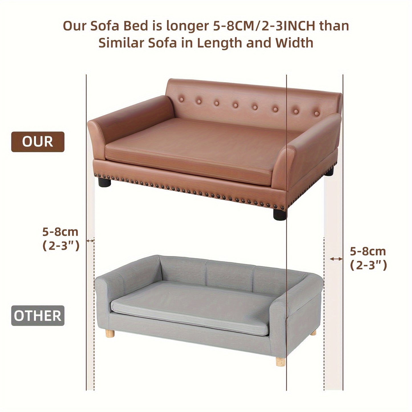 Hondenmand – Hondenkussen – Hondenbed – Donutmand – Dierenmand – Orthopedisch Schuimkussen – Krasbestendig Kunstleer – 82x62 cm – Bruin