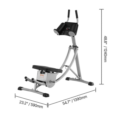Ab Workout Machine – Buikspiertrainer – Core Trainer – Ab Cruncher – Buikspierapparaat – Ergonomisch Dubbel Gebogen Railsysteem – Stevige Carbonstalen Constructie 136 kg Belastbaar