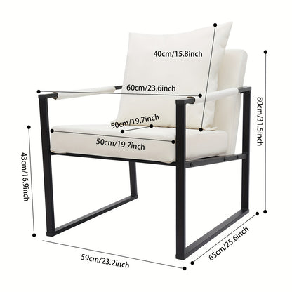 Loungefauteuil – Relaxstoel – Fauteuil – Armstoel – Zithoekstoel – Zacht PU-materiaal – Stevig ijzeren frame – Ergonomisch ontwerp – Verkrijgbaar in zwart en wit