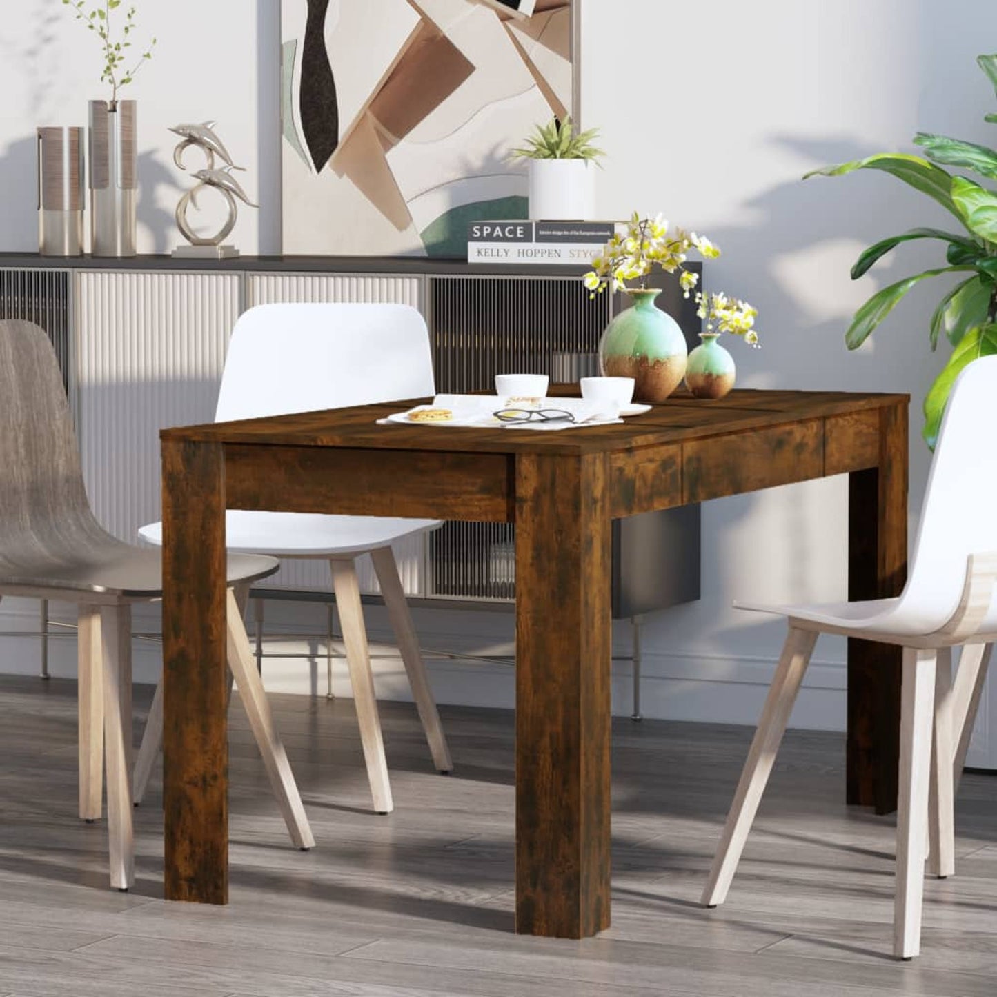 Eettafel – Keukentafel – Tafel – Woonkamertafel – Restauranttafel – Gerookt Eiken – 140x74,5x76 cm – Duurzaam & Onderhoudsvriendelijk