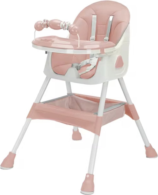 High chair - Baby chair - Baby chair - Baby dining chair - Baby chair for at the table - Foldable - Adjustable - With play arch - Pink