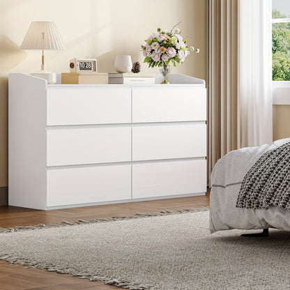 Ladekast – Commode – Kast – Opbergkast – Dressoir – 6 Lade(s) – Wit – Ruime Opbergruimte – Geruisloze Ladegeleiders