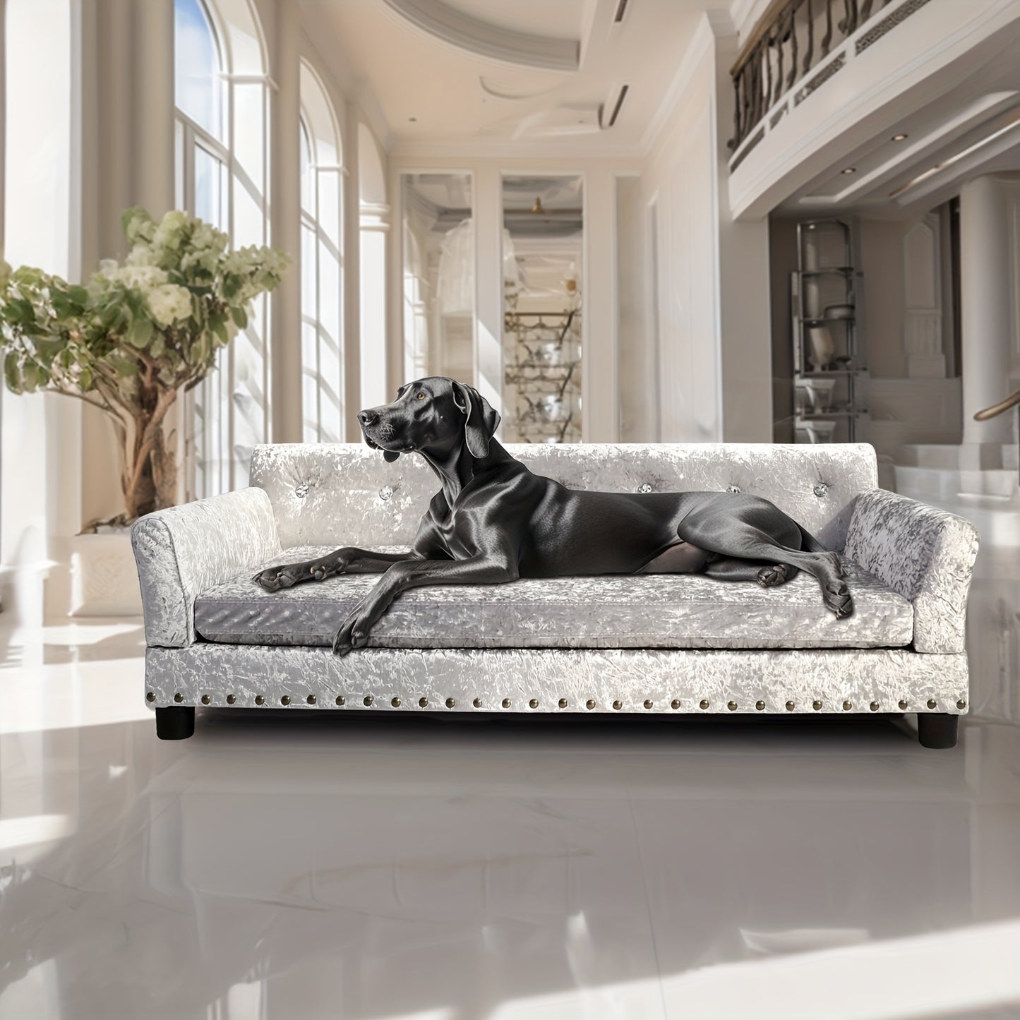 Hondenmand – Hondenbed – Hondenkussen – Hondenbank – Donutmand – Orthopedisch – Luxe Velvethoes – Maat L/XL – Afneembaar Kussen – Sponsvulling
