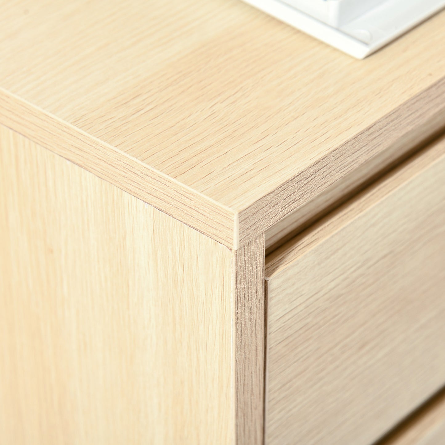Ladekast op Wieltjes – Opbergkast – Bureaukast – Ladenblok – Kantoorkast – Natuurlijk Houtdecor – 4 Schuifladen – Wieltjes met Rem