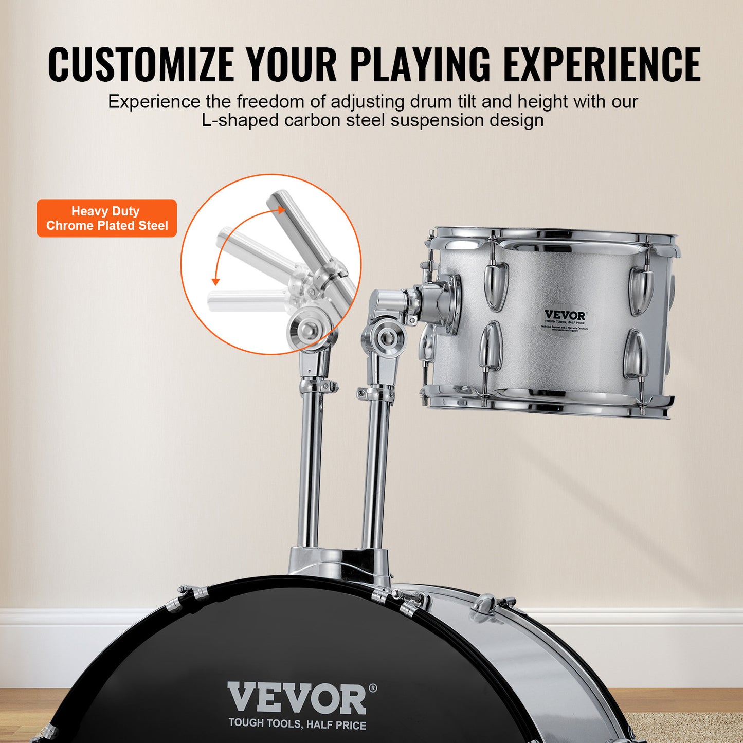 Drumstel – Drumset – Elektrisch Drumstel – E-Drum – Percussie Set – 5-delig Compleet – 22 Inch Bass Drum – Verstelbare Kruk