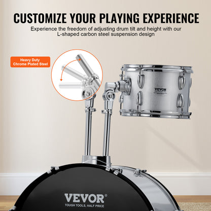 Drumstel – Drumset – Elektrisch Drumstel – E-Drum – Percussie Set – 5-delig Compleet – 22 Inch Bass Drum – Verstelbare Kruk