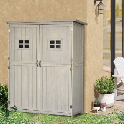 Tuinhuisje – Tuinkast – Tuinschuur – Berging – Opbergkast – Hout – Waterdicht Bitumen Dak – 127,5x50x164 cm