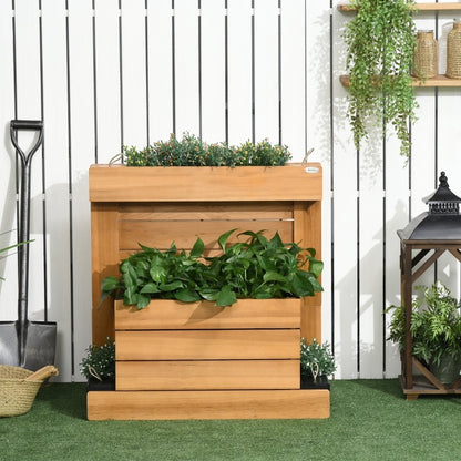 Verhoogde Plantenbak – Opkweekbak – Tuinbak – Plantenvak – Kweekbak – Zelfbewateringssysteem – Weerbestendig Houtlook Kunststof 79,5x49,5x80 cm